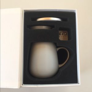 OHOM Soft Gray Kopi Mug And Warmer Set